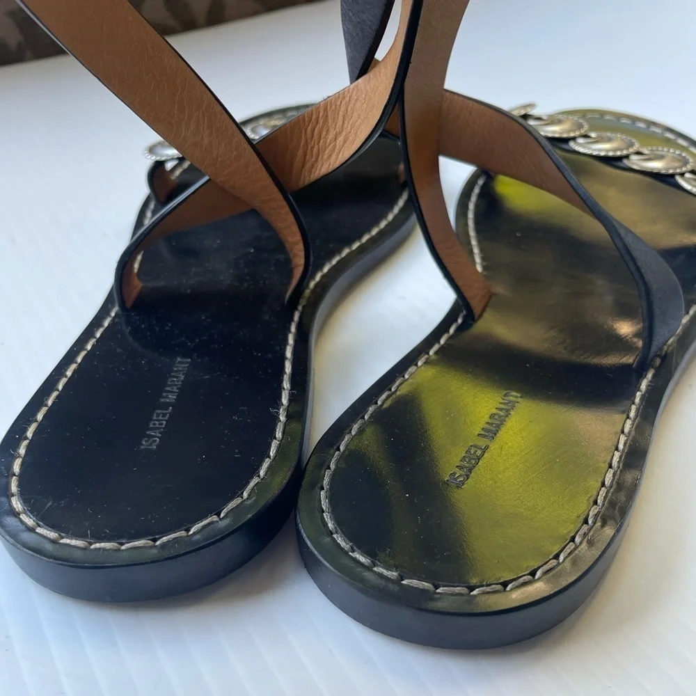 ISABEL MARANT Eldory embellished leather sandals